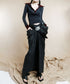 Faux Layered Open Collar Top